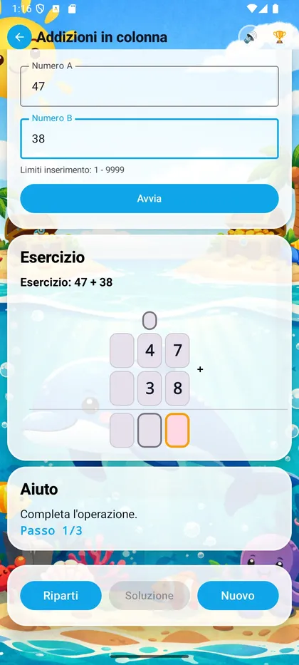 Addizioni in colonna con riporto visuale