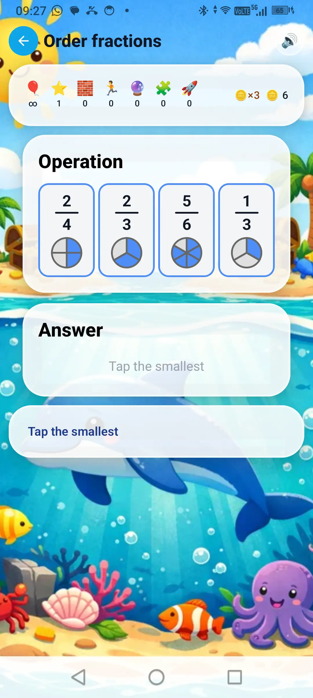 Order fractions from smallest to largest